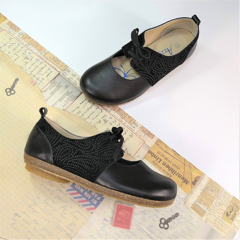 健康美鞋-姆指外翻//柔软舒压//黑点 - 其他女款皮鞋 - 真皮 