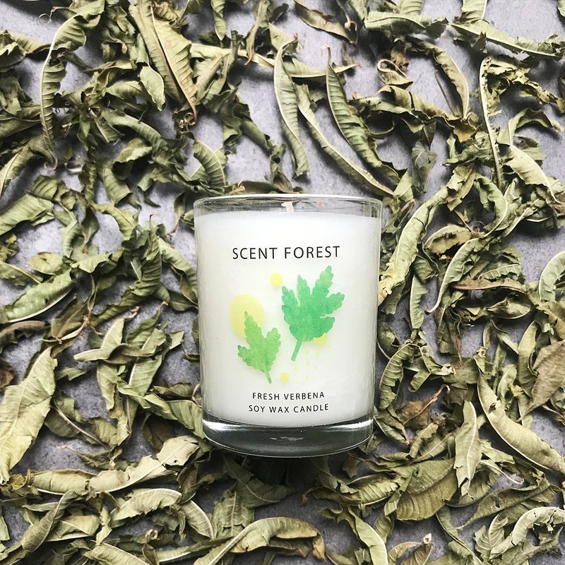 【融蜡灯可用】天然精油大豆香氛蜡烛 80g - 清新马鞭草 - 蜡烛/烛台 - 玻璃 绿色