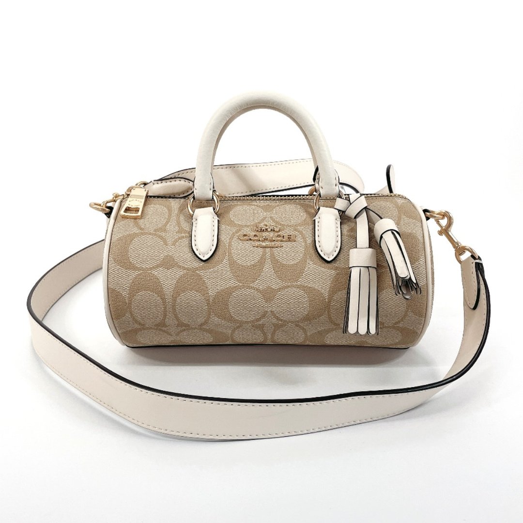 Coach COACH 手提包 单肩包 CK689 蕾丝斜背包 签名 2WAY PVC/皮革 米色 - 手提包/手提袋 - 其他材质 咖啡色