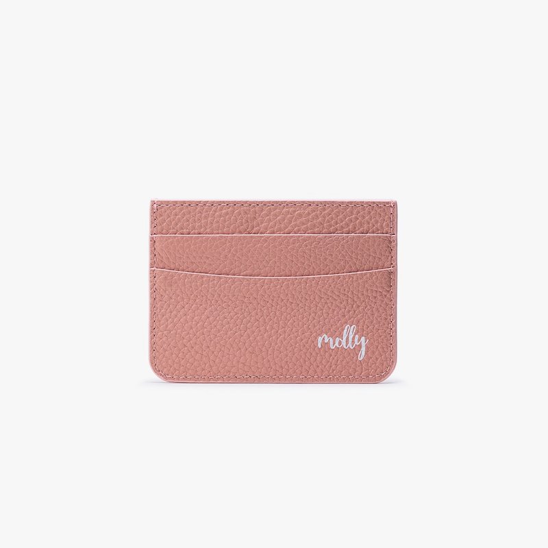 Dearcase 低调姓名 卡夹 蜜荔粉 定制化卡套 - (订制名字) - 皮夹/钱包 - 真皮 