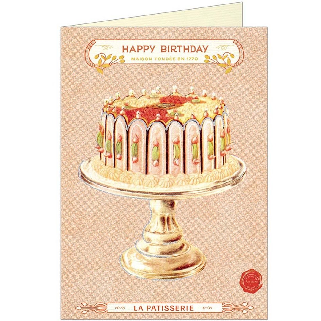 Cavallini & Co.  GREETING CARD 生日卡(大)_生日蛋糕(粉红) - 卡片/明信片 - 纸 多色