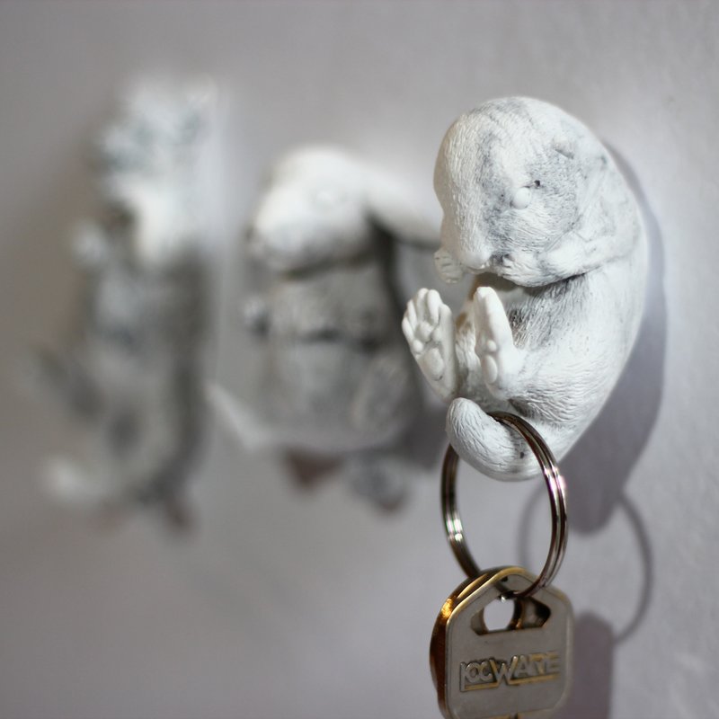 大理石。强力磁铁壁挂‘水獭’ - 冰箱贴/磁贴 - 其他材质 灰色