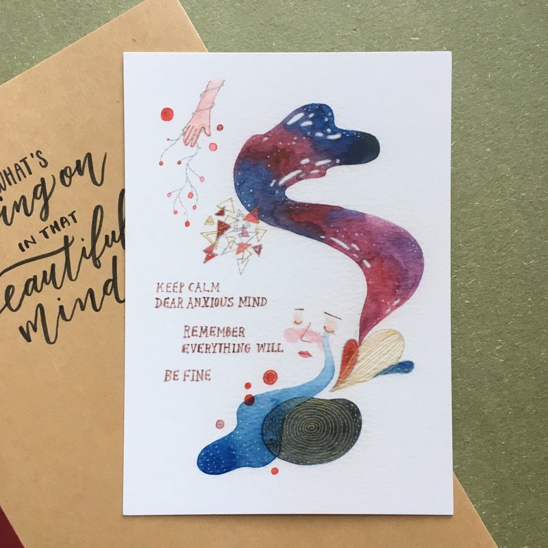 Dear Anxious Mind明信片 - 卡片/明信片 - 纸 紫色