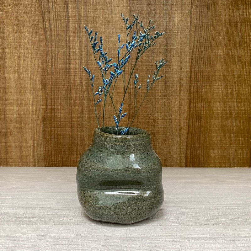 不规则三角宽口小花器 - 花瓶/陶器 - 陶 