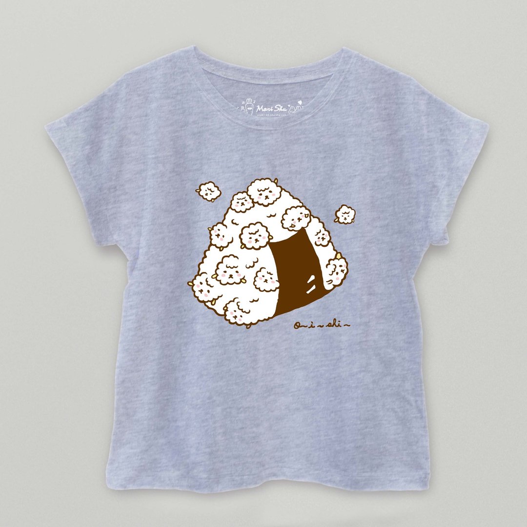 饭团泡泡羊 T- shirt - 女装上衣 - 棉 灰色