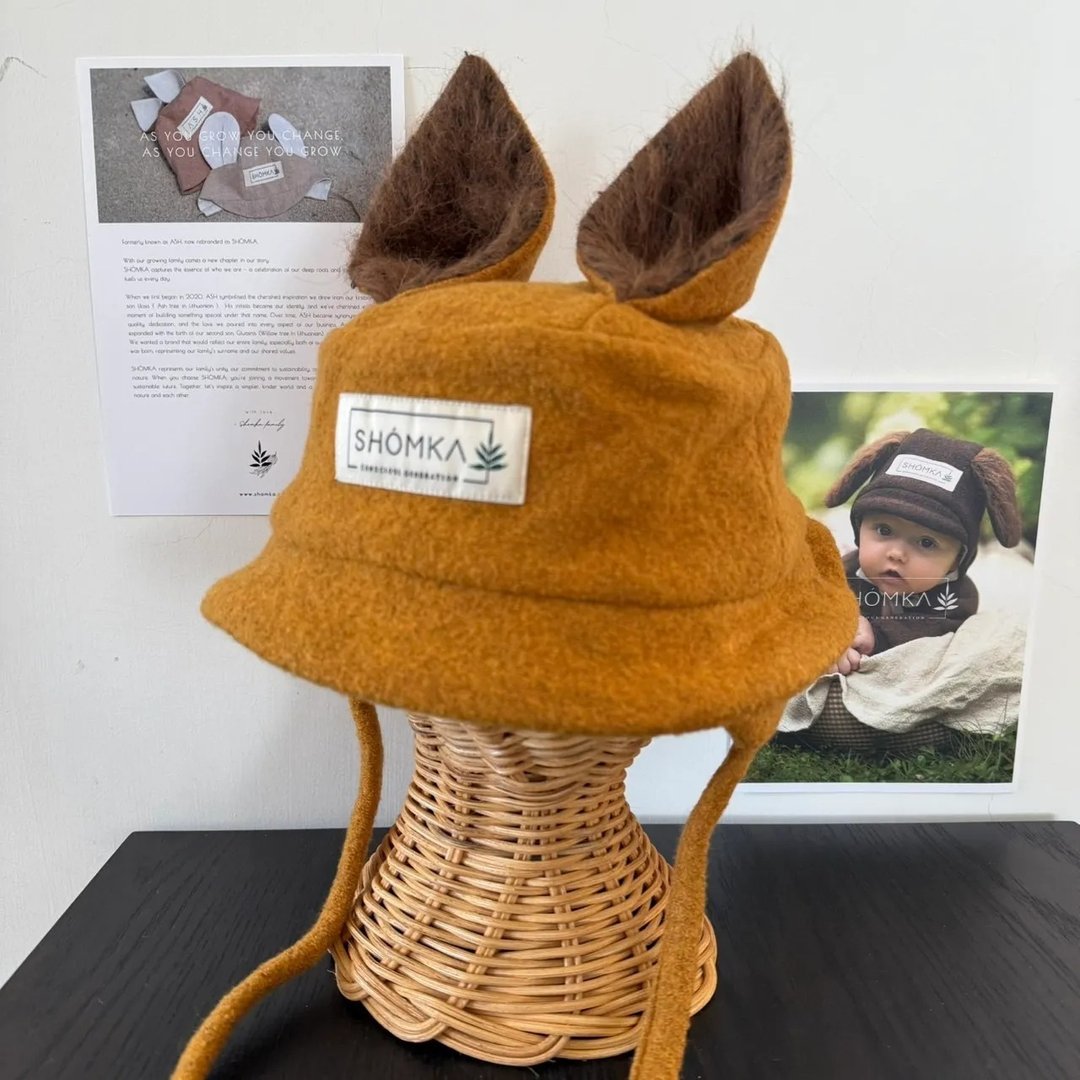 SHÓMKA 松鼠羊毛渔夫帽 WOOL SQUIRREL HAT 51cm - 童装上衣 - 羊毛 咖啡色