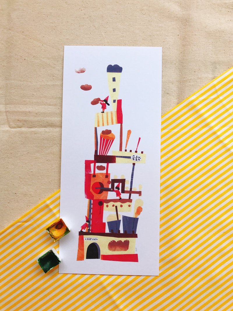 小工坊的面包云 - 卡片/明信片 - 纸 红色