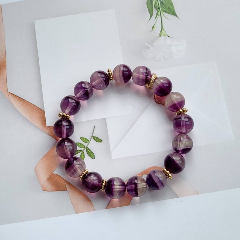 暖宫石/独角兽千层紫萤石手链 - 手链/手环 - 水晶 