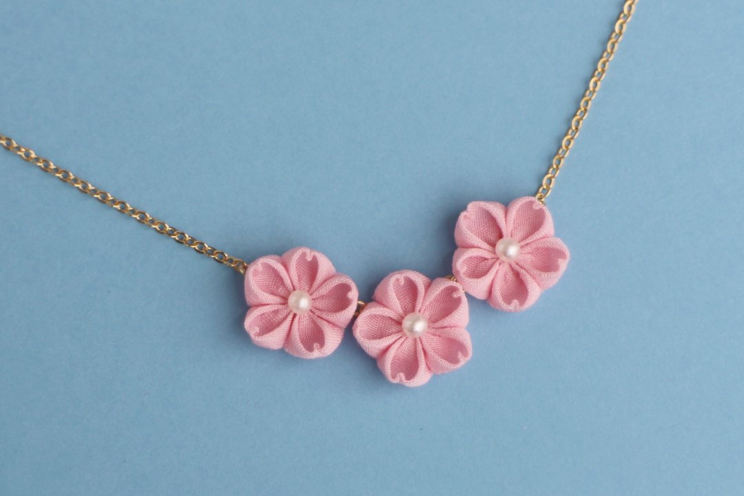 Hanagari Sakura Necklace - 项链 - 其他材质 粉红色