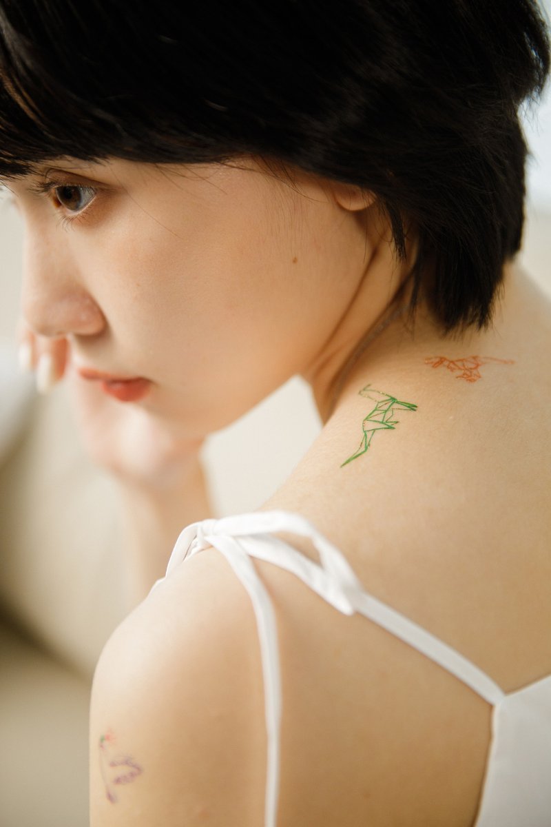 蠟些可愛小事 -2入紋身貼紙 原創手繪設計 - 纹身贴 - 纸 白色