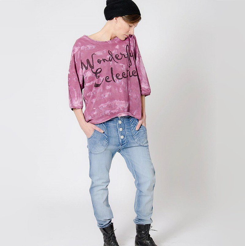 北欧童装瑞典有机棉短袖上衣-3岁至12岁亲子装红 - 童装上衣 - 棉．麻 红色