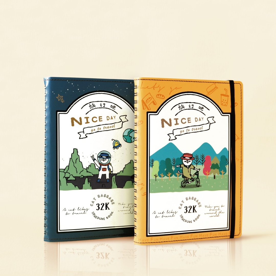 Ching Ching X 猫行李系列 CM-3283 32K双线圈自填式周计划 - 笔记本/手帐 - 纸 