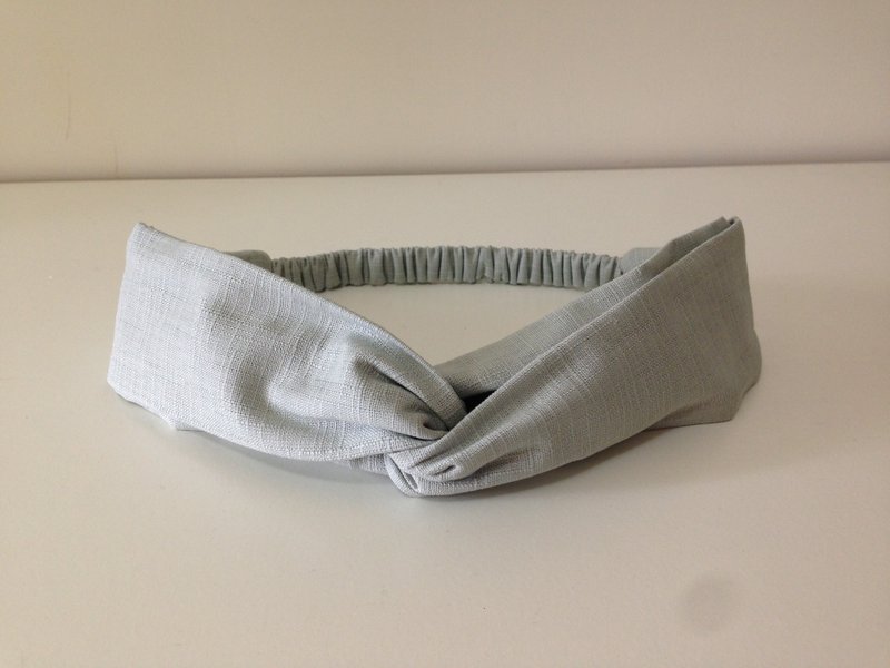 素面浅灰发带 - 发饰 - 棉．麻 灰色