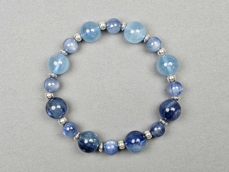 五行喜水能量手串 ( 附加基本八字命书) - 手链/手环 - 宝石 蓝色