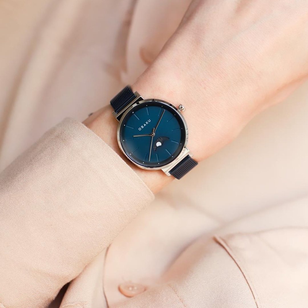 OBAKU OBAKU独特浪漫星月显示腕表-蓝-32mm(V243LMCLML) - 女表 - 不锈钢 多色