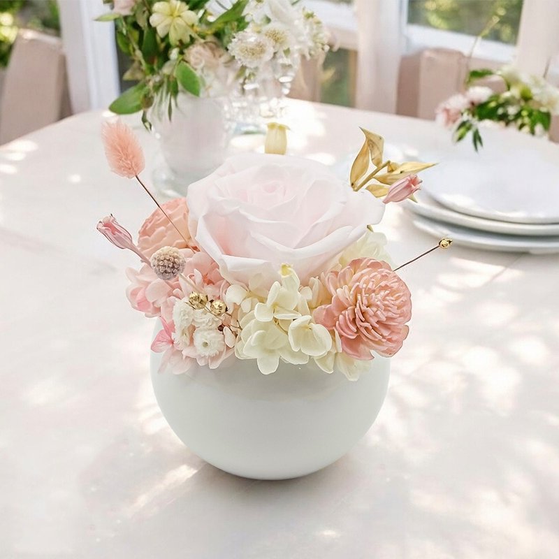 阿尔贝拉永生香氛花礼 (赠送5ml香氛油) - 干燥花/捧花 - 植物．花 粉红色