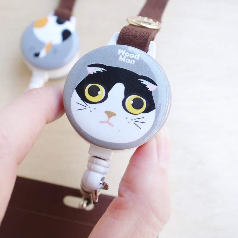 猫酥酥,戴式伸缩票卡夹(双面图案) - 证件套/卡套 - 塑料 灰色