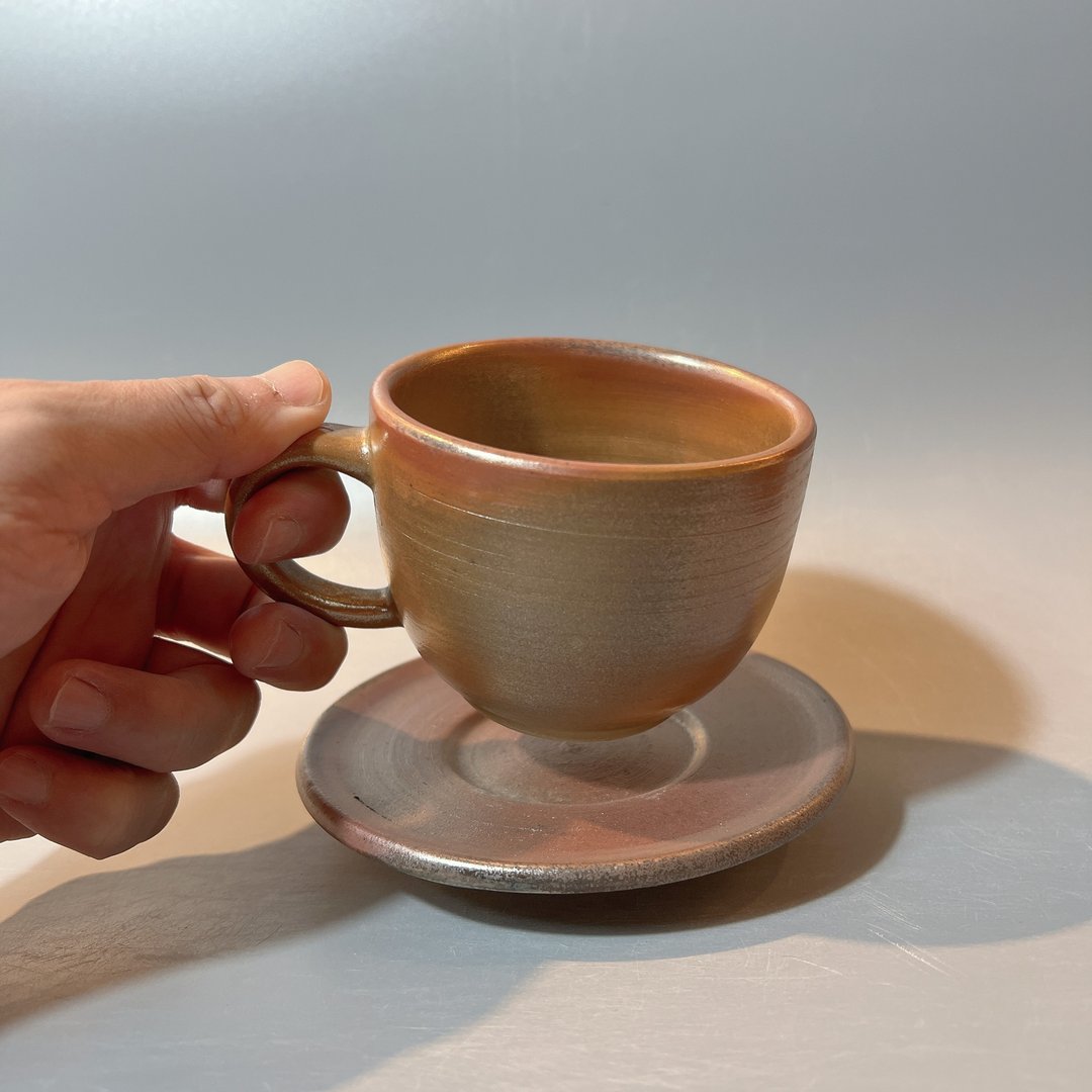 柴烧咖啡杯盘 / 180cc / 花茶杯盘  / 小平凡手作 - 茶具/茶杯 - 陶 