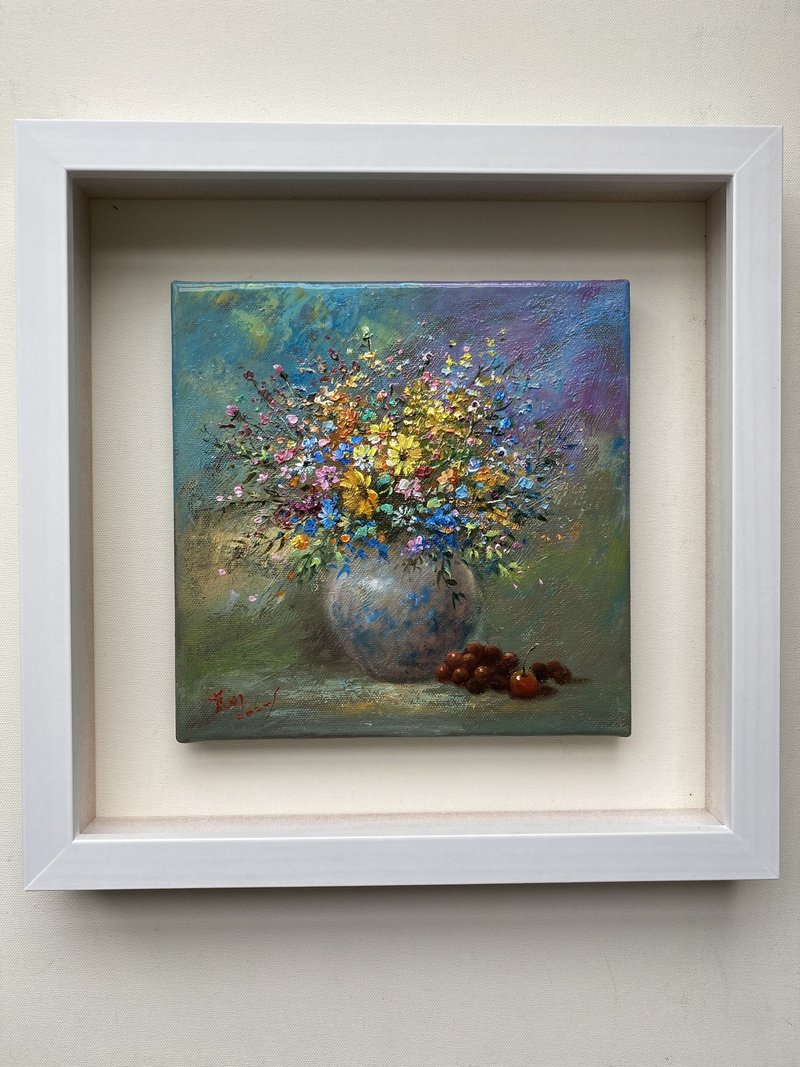 油画精品创作 花卉 初绽 (20 cm*20 cm) 现货不用等 - 摆饰 - 棉．麻 多色