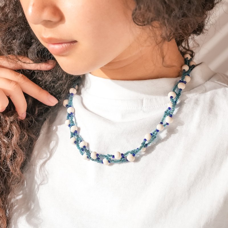 【原风艺站】水纹陶短链 | 原住民 族服 台湾印象 丰年祭 - 项链 - 陶 蓝色