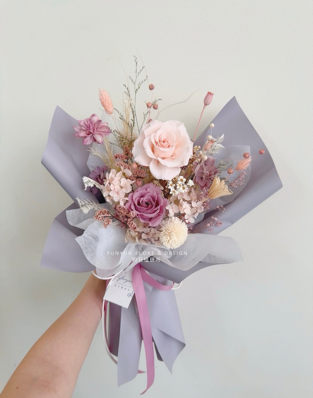 YUNYUN【热销款】不凋花&干燥花 花束/ M 尺寸 - 干燥花/捧花 - 植物．花 粉红色