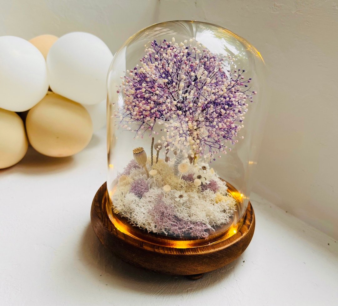 魔幻森林里的 魔法树 雾紫雪花树 夜灯 圣诞 永生树 水晶 - 摆饰 - 植物．花 