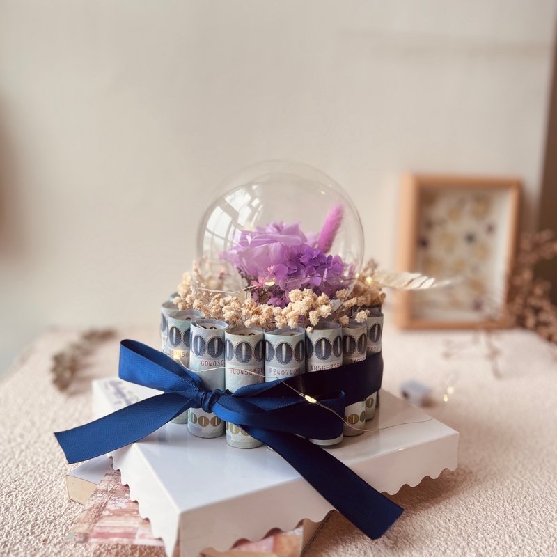 钞票永生花蛋糕定制化下单区-有钱花-商品不含钞票需自行放入 - 干燥花/捧花 - 植物．花 