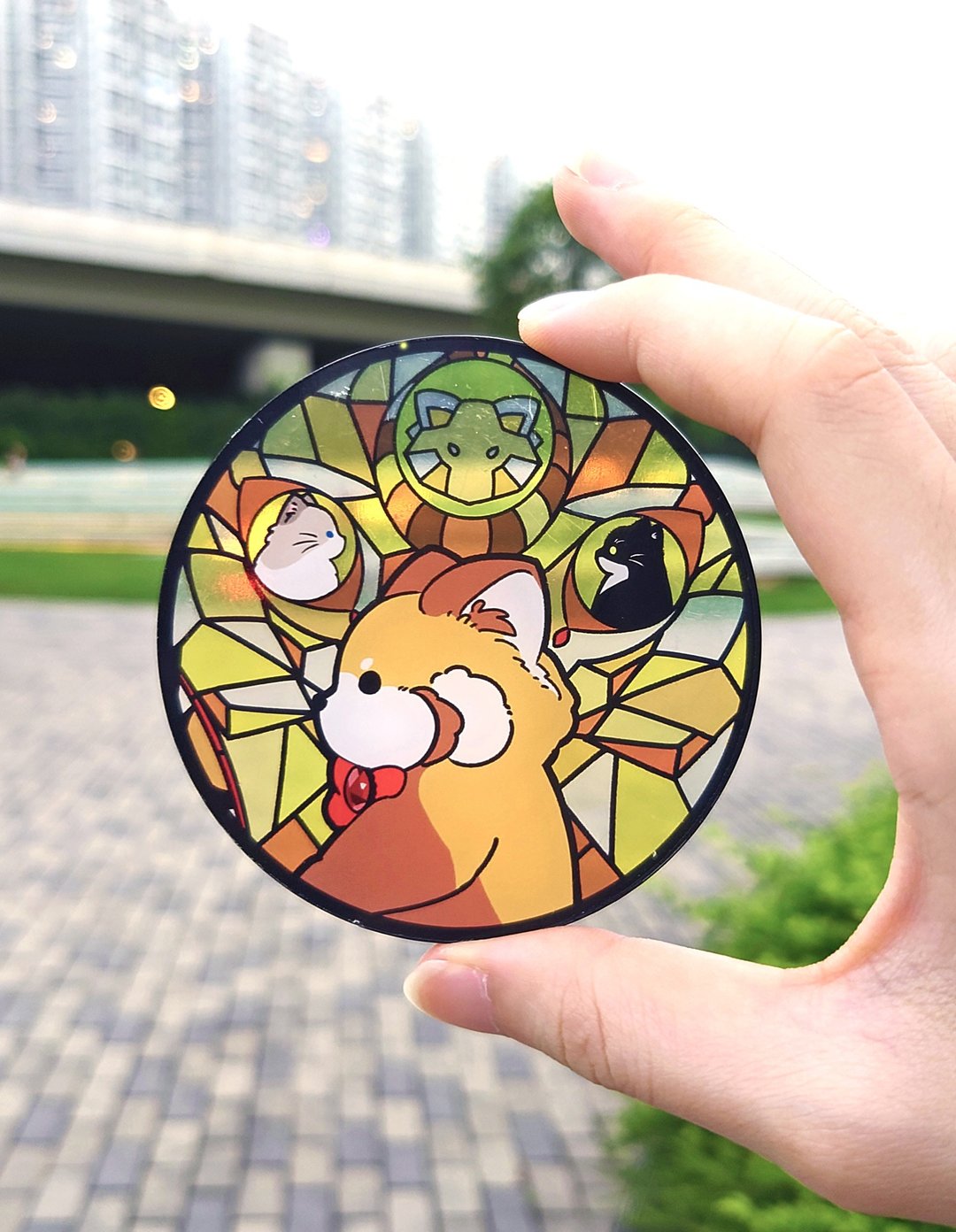 小熊猫博物馆 | 半透明彩窗杯垫 - 其他 - 塑料 黑色