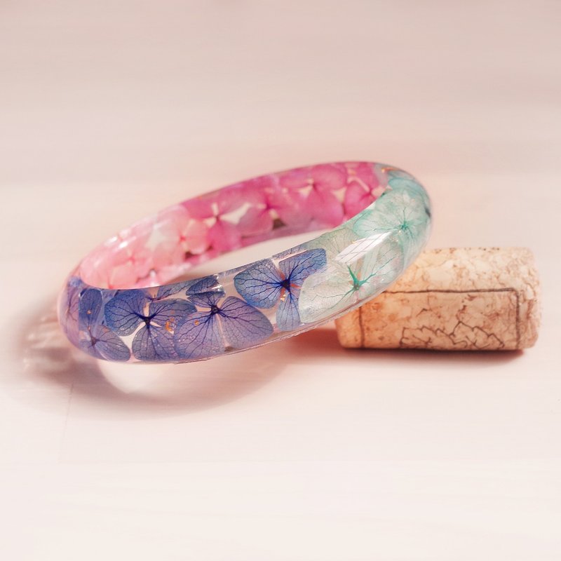 花说・绣球花真花手镯・四色系 ・干燥花永生花永绽花 - 手链/手环 - 植物．花 多色