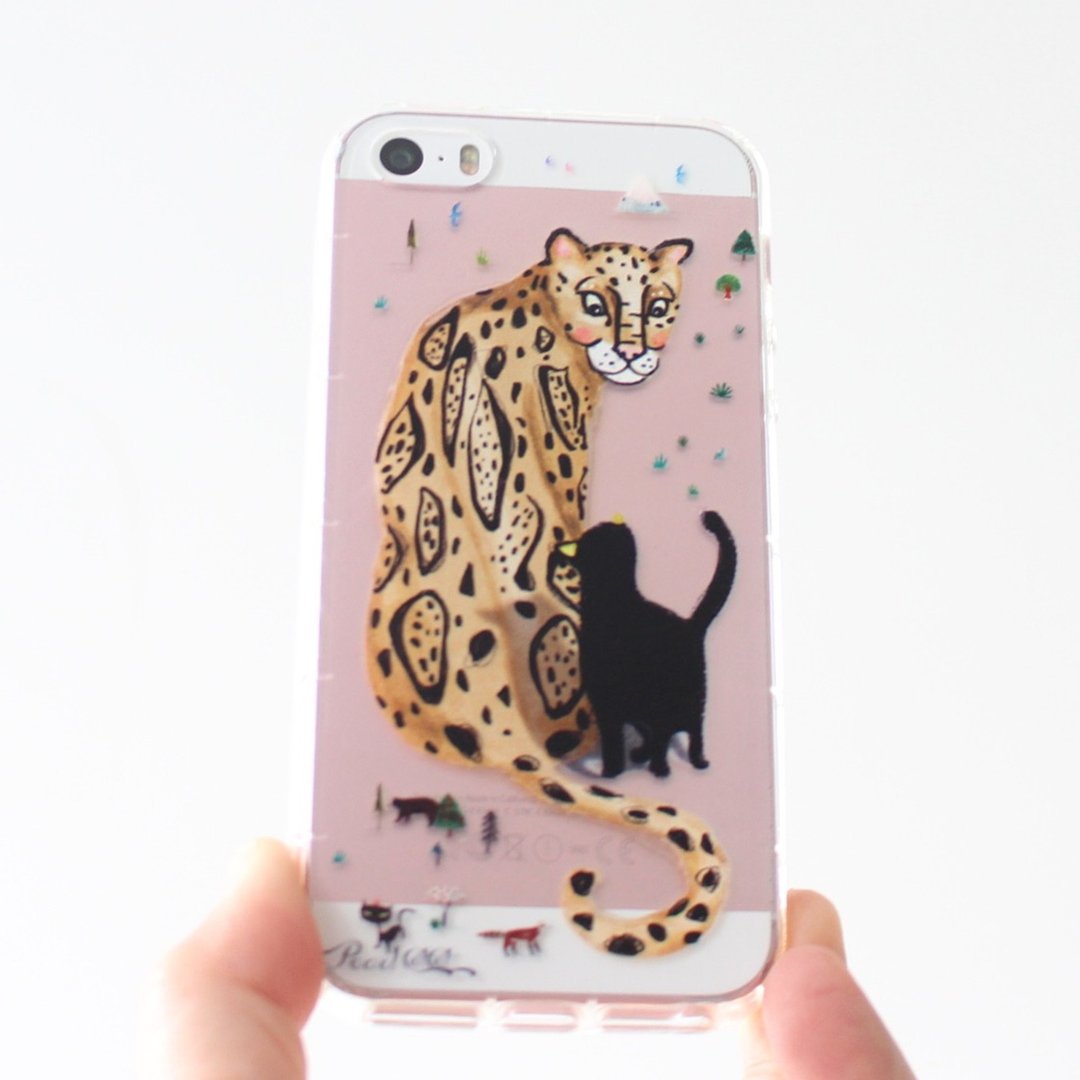 云豹与黑猫防摔气囊手机壳 iPhone,Samsung HTC LG Sony 免费加名 - 手机壳/手机套 - 硅胶 卡其色