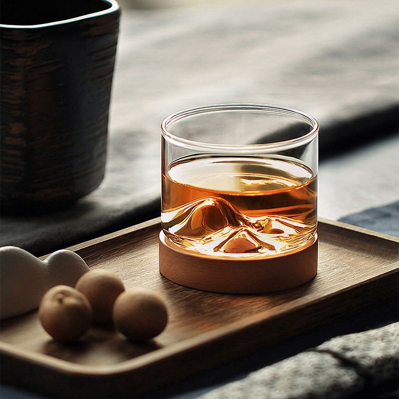 木笙山型杯。北美榉木 - 酒杯/酒器 - 玻璃 橘色