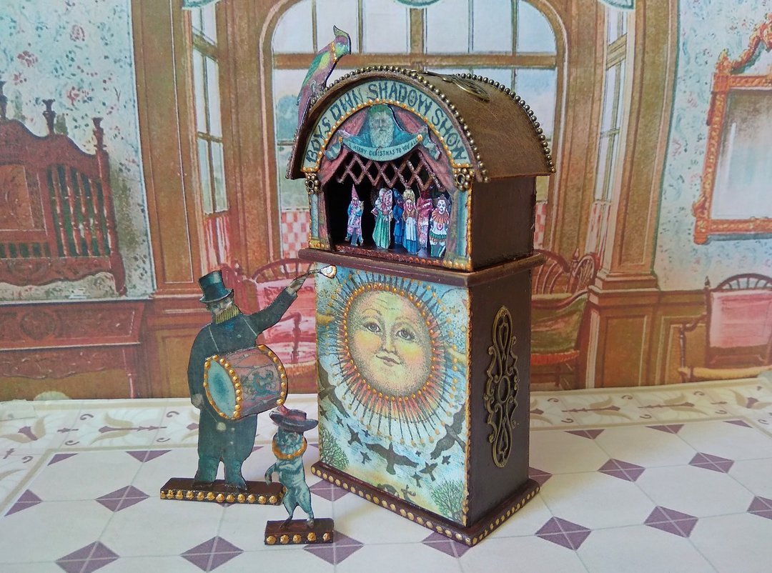 1:12 scale.Old-style puppet theater. Paper theater. - 玩偶/公仔 - 其他材质 