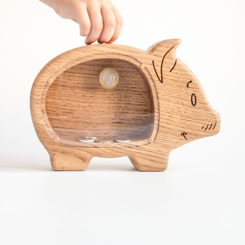 Wooden piggy bank, Customized gift for kids, wooden coin bank, animal money box - 储蓄罐 - 木头 