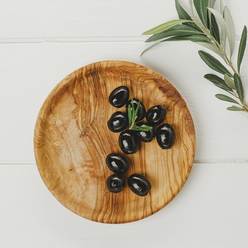 英国Naturally Med精品餐厨橄榄木15厘米小餐盘/圆盘/摆饰盘 - 托盘/砧板 - 木头 咖啡色