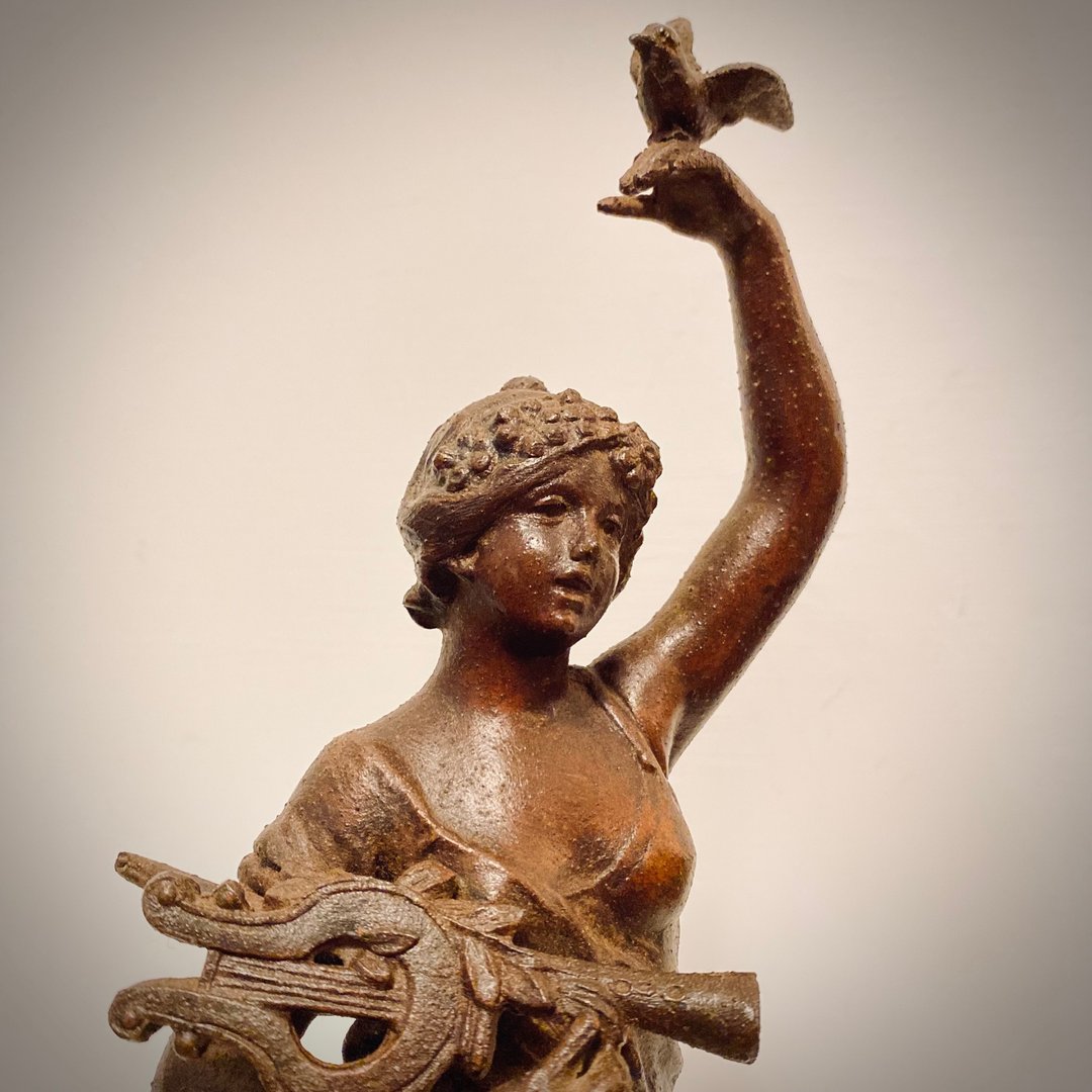 法国Fancois Moreau希腊神话系列复制作品Musique 缪斯女神雕塑 - 摆饰 - 其他金属 咖啡色