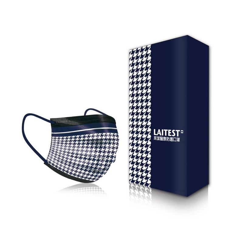 LAITEST 莱洁医疗防护口罩 丹宁千鸟纹 20入 - 口罩 - 其他材质 多色