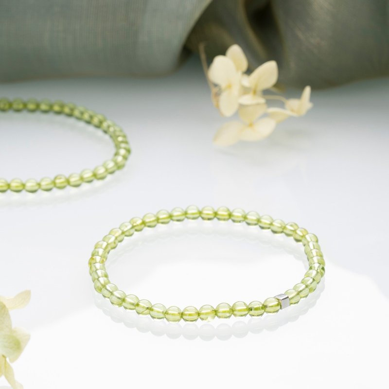 橄榄石 | 天然能量手串 | 2-3mm - 手链/手环 - 水晶 绿色