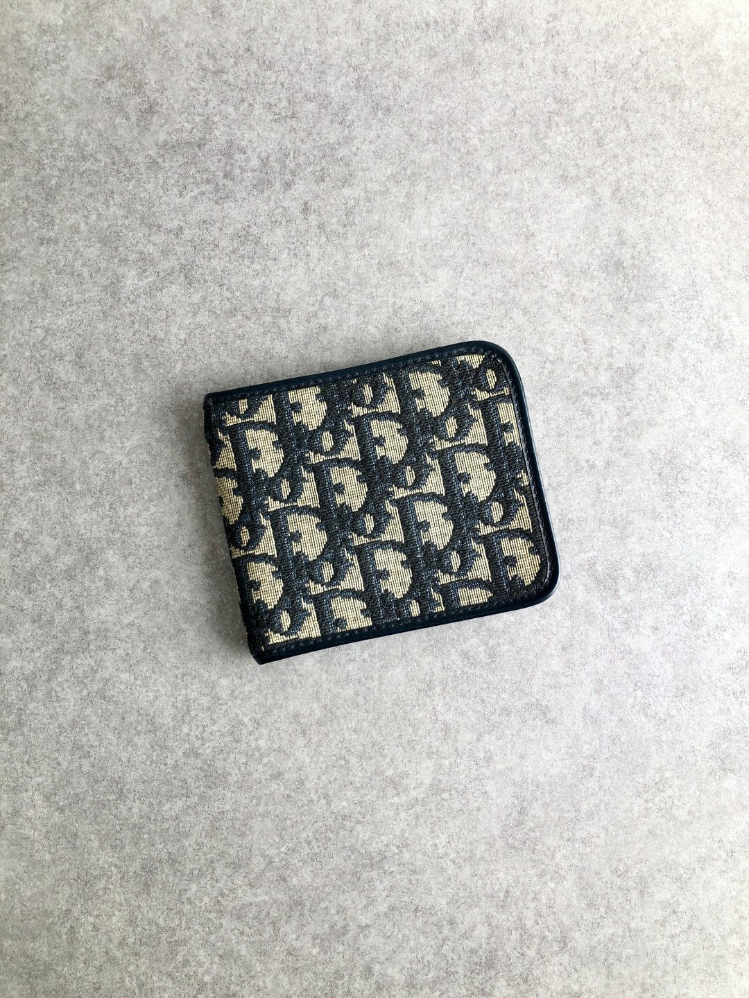 Christian Dior 迪奥 Trotter 老花提花皮革二折钱包 海军蓝 - 皮夹/钱包 - 真皮 蓝色