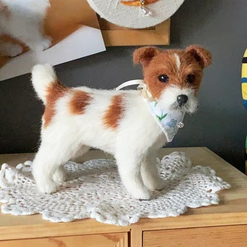 定制 逼真犬 毛孩 宠物 羊毛毡 娃娃 似颜绘 纪念 狗狗 礼物 #9 - 玩具 - 羊毛 多色