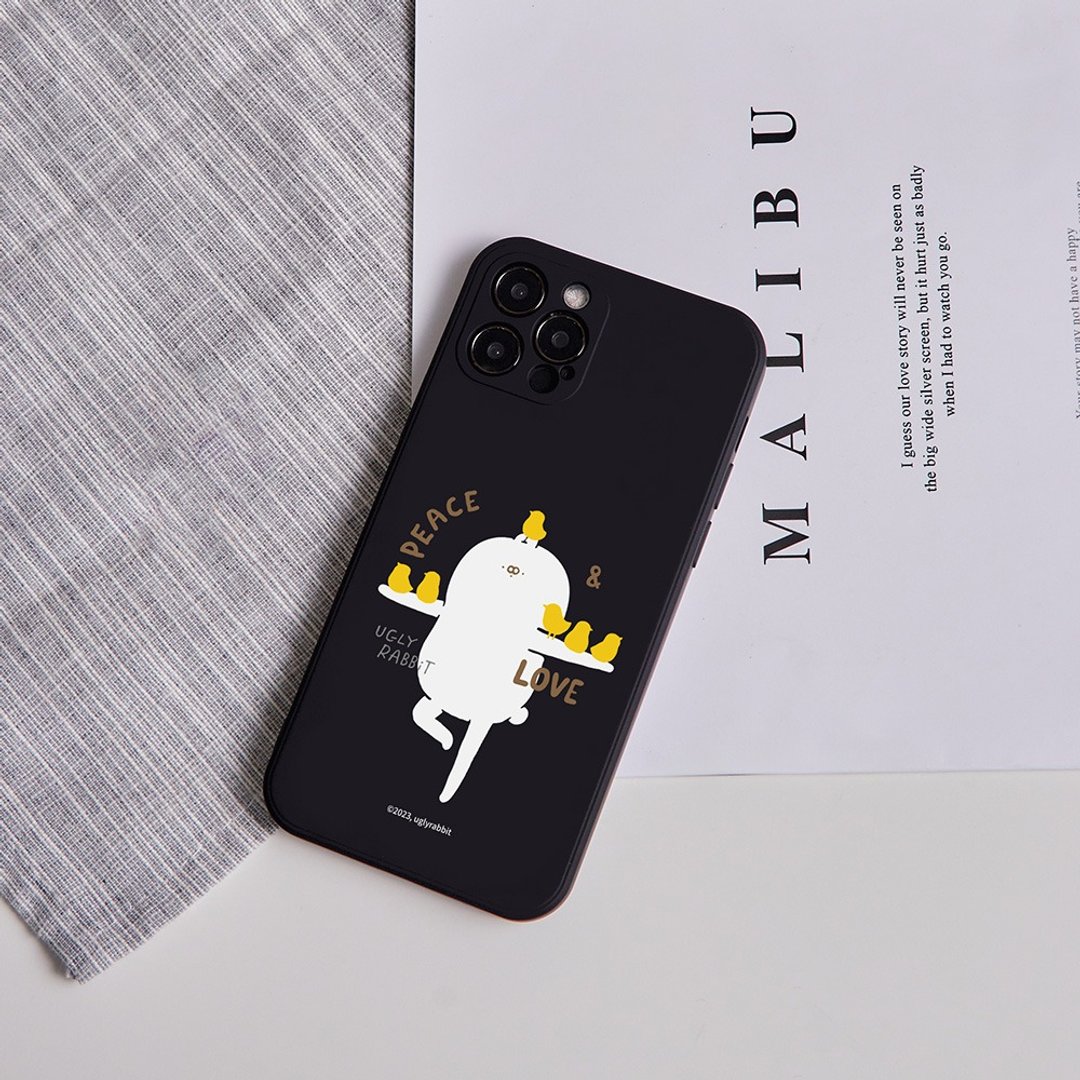 丑白兔LOVE&PEAC纯色硅胶iPhone手机壳 - 手机壳/手机套 - 硅胶 多色