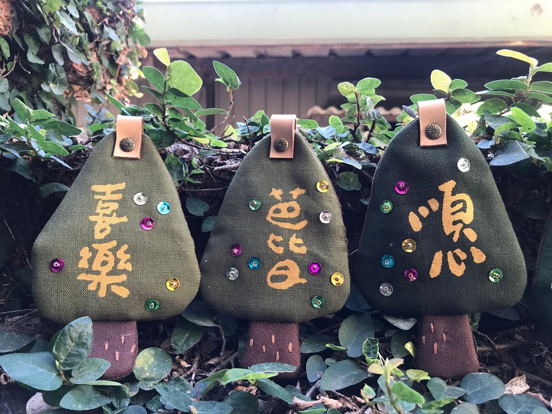 许愿圣诞树钥匙圈 - 钥匙链/钥匙包 - 棉 绿色
