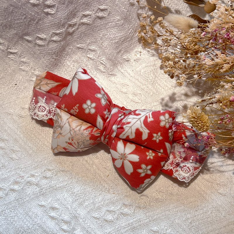 大云朵发带/亲子发带/蝴蝶结发带/宝宝发带 - 婴儿帽/发带 - 棉．麻 红色