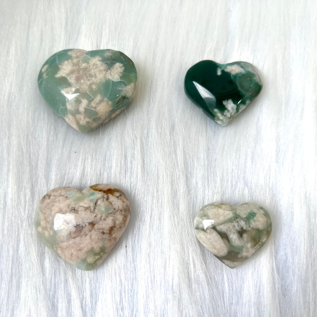 绿樱花玛瑙心心 | 水晶 | 水晶摆件 - 摆饰 - 水晶 绿色