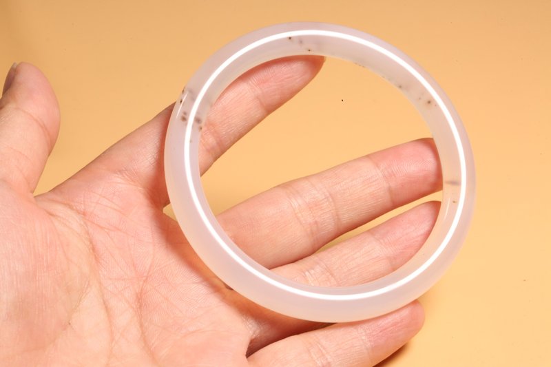 【手镯】58圈口/寓意好运绵年/手镯手环手链/天然玛瑙礼物 - 手链/手环 - 玉石 透明