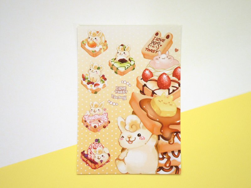 明信片-吐司兔 - 卡片/明信片 - 纸 橘色