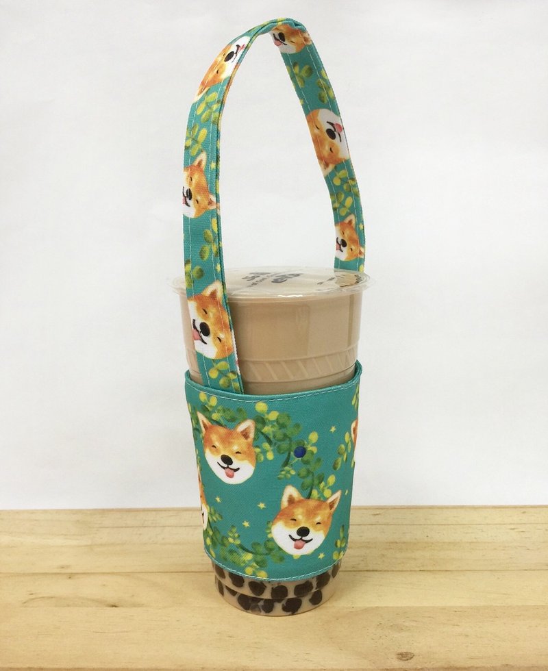 饮料杯提袋-叶子微笑橘柴犬 - 随行杯提袋/水壶袋 - 其他材质 