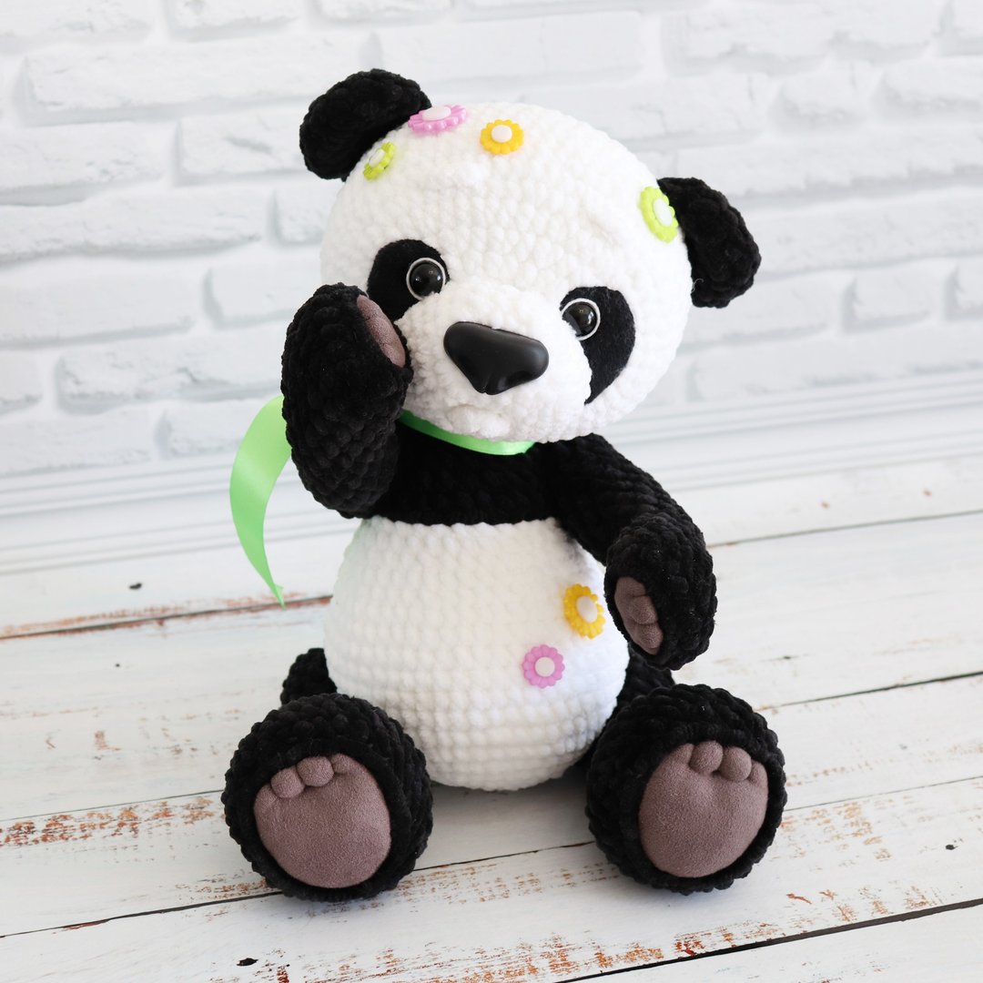 Crochet pattern Plush Panda, PDF Digital Download, DIY amigurumi tutorial - 手工艺教程/工具书 - 其他材质 