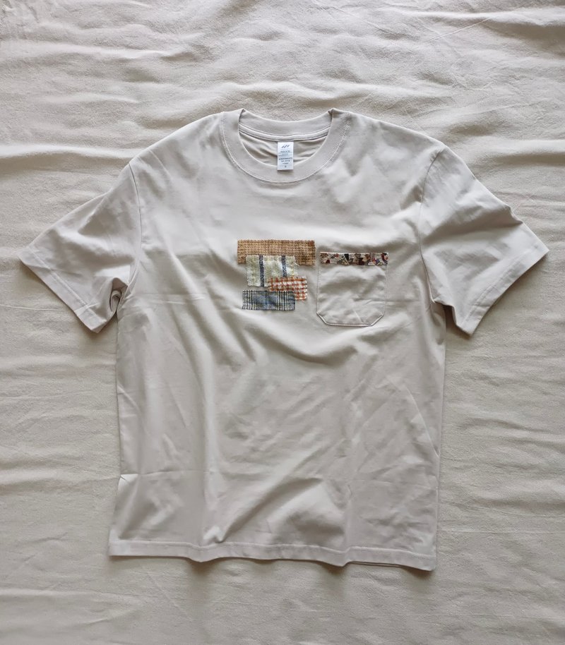 Designer collection 砂石灰 碎布拼图T-shirt - 女装 T 恤 - 棉．麻 灰色