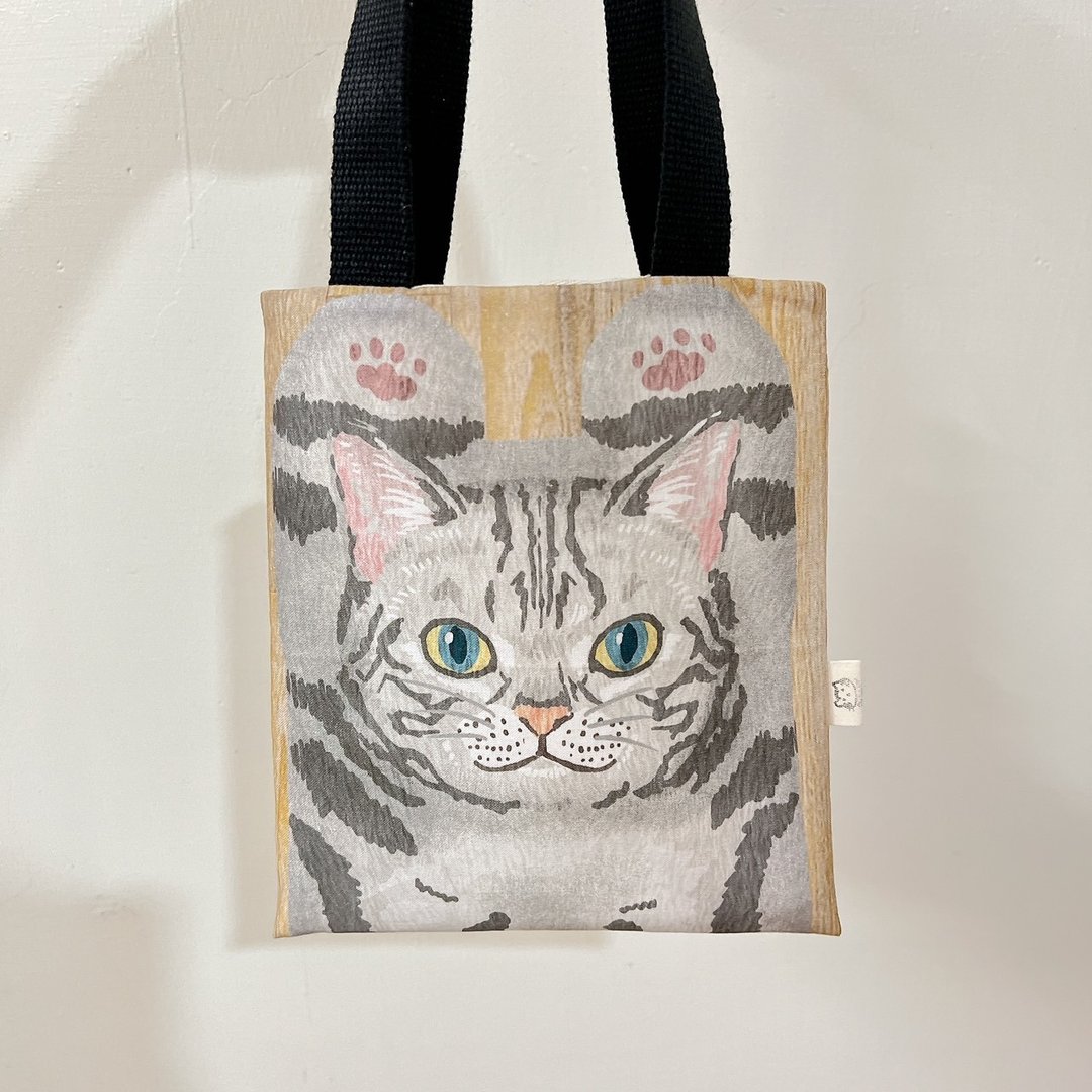 【限量现货】猫咪小手提袋_露肚款 趴着款 - 手提包/手提袋 - 棉 