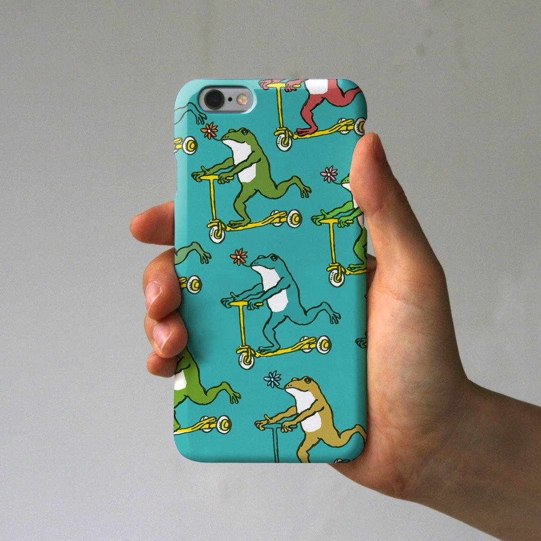 iPhone case frogs blue green - 手机壳/手机套 - 纸 绿色